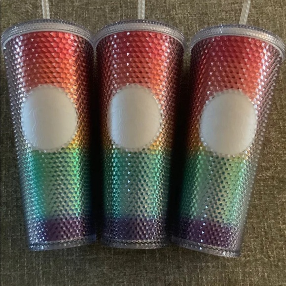 2 Starbucks Studded Rainbow Pride Tumblers - Picture 3 of 4